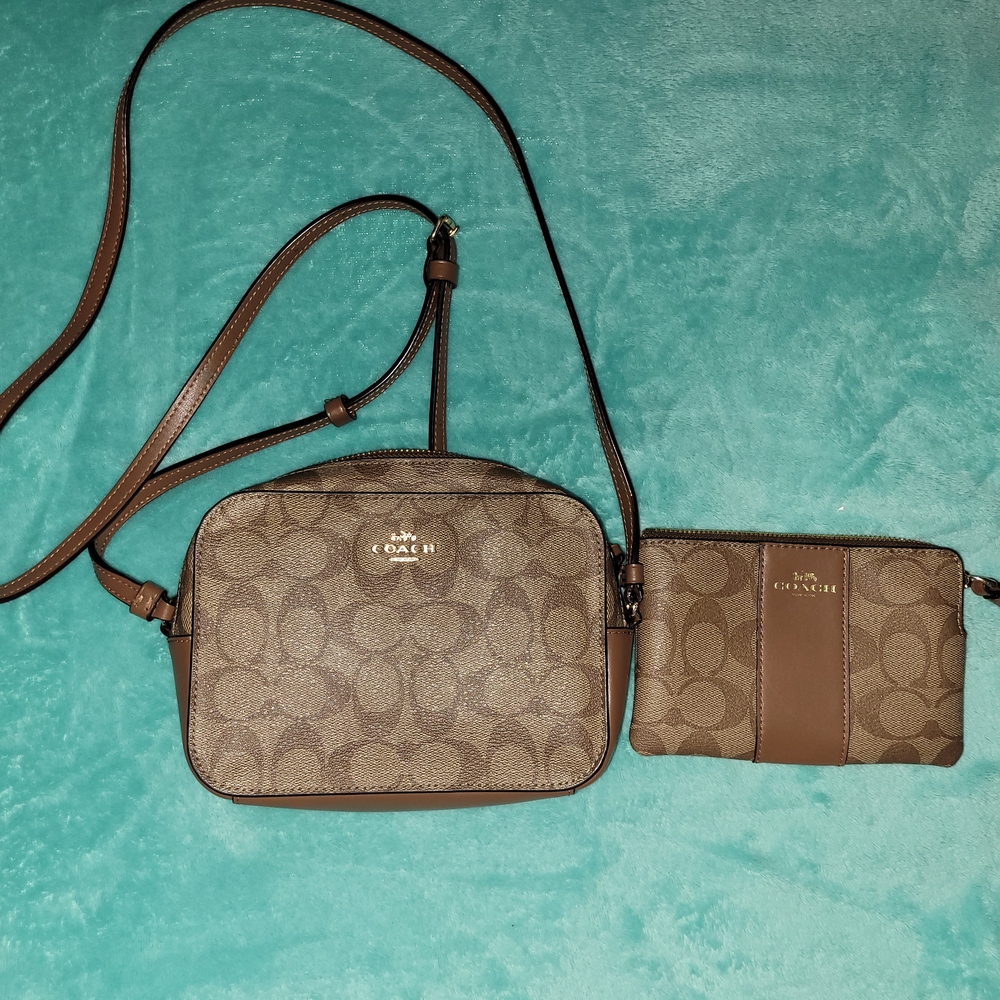 Coach Brown Crossbody Bag Set